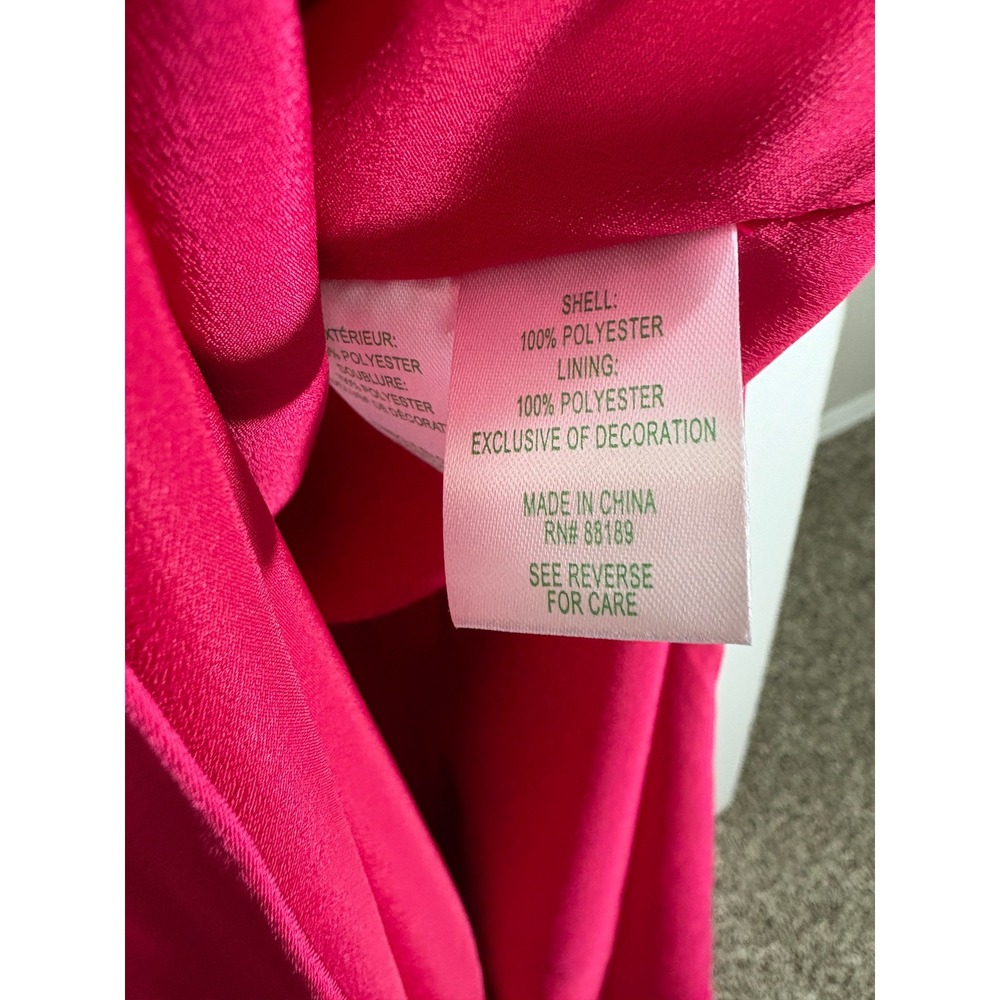 Lilly Pulitzer Jean Maxi Dress Raspberry Rouge Pink Bow 017290 Size 14 - Picture 8 of 13